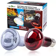 REPTIZOO 75W Reptile Heat Lamp Bulb 2PCS Day & Night Heat Lamp Combo Pack Include Nightlight Infrared Heat Emitter And UVA Daylight Heating Lamp