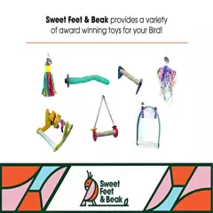 Sweet Feet and Beak Comfort Grip Safety Perch for Bird Cages - Patented Pumice Perch for Birds to Keep Nails and Beaks in Top Condition - Safe Easy to Install Bird Cage Accessories