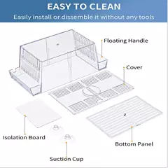 Pawfly Fish Breeding Box Tank Hatchery Incubator Aquarium Isolation Box for Baby Shrimp Guppy