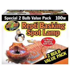 Zoo Med Repti Basking Spot Bulb 100w - 4 Bulbs Total (2 Pack With 2 Bulbs Per Pack)