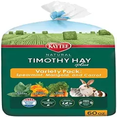 Kaytee All Natural Timothy Hay Plus Marigolds For Guinea Pigs, Rabbits & Other Small Animals, 24 Ounce