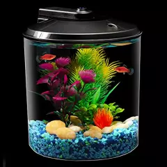 Koller Products BettaView 1.5-Gallon Aquarium, Cylindrical Shape with 7 Colors LED Lighting, Easy to Set Up and Maintain