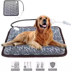 Pet Electric Heating Pad For Dogs And Cats, Waterproof Dog Heating Pad Mat With Durable Anti-Bite Tube, Temperature Constant Warming Dog Mat, 2 Gears Adjustable Temperature (Gray)