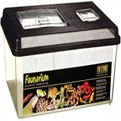 Exo Terra Faunarium, Flat Home, Plastic Reptile Terrarium, Medium