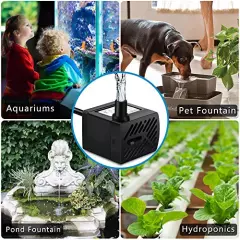 PULACO 50GPH 3W Mini Submersible Water Pump for Aquariums, Fish Tank, Pond, Fountain, Hydroponics