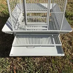 Large Elegance and Durable Wrought Iron Open Play Top Stand Bird Parrot Rolling Cage, Include Metal Seed Guard Solid Metal Feeder Nest Door