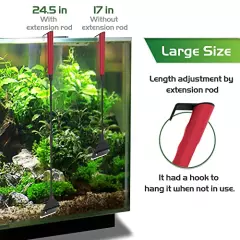 NEPTONION 24.5’’ Professional Algae Scraper, Aquarium Blade Cleaner with 10 Pcs Replaceable Blades Stubborn Algae, Suitable for Water Tank Size Above 30 Gallons