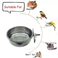 Tfwadmx Bird Feeding Dish Cups Parrot Food Bowl Clamp Holder Coop Cup, Bird Cage Water Bowl for Parakeet African Greys Conure Cockatiels Lovebird Budgie Chinchilla