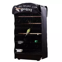 Perfitel Bird Cage Cover(Black) Good Night Birdcage Cover Black-Out Birdcage Cover Durable Breathable Washable Material… (18.1Lx14.1Wx36H)