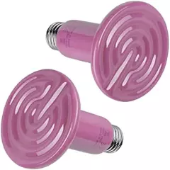 Simple Deluxe 150W 2-Pack Ceramic Heat Emitter Reptile Heat Lamp Bulb No Light Emitting Brooder Coop Heater For Amphibian Pet & Incubating Chicken Incubating Chicken, Color Version In Pink