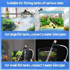 STARROAD-TIM Fish Tank Aquarium Gravel Cleaner Kit Long Nozzle Water Changer for Water Changing and Filter Gravel Cleaning with Air-Pressing Button and Adjustable Water Flow Controller