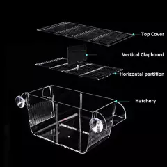 Qguai Fish Breeding Box, Perfect Fish Tank Divider Acclimation Box for Aggressive Fishes, Nursery for Injured, Hatchery Incubator Breeder Box for Shrimp cicilids Eggs Baby Fishes