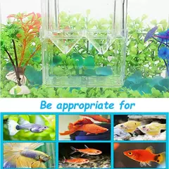 Tfwadmx Fish Breeding Box, Aquarium Breeder Box Fish Baby Hatchery Incubator Isolation with Artificial Plant