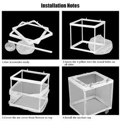 2 Pack Aquarium Fish Breeder Box Large Mesh Box Fry Nursery Net Box Baby Fish Separator Hatchery Fish Tank Divider for Baby Fishes Shrimp Guppy Clownfish Aggressive Fish