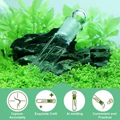 WEAVERBIRD Planaria Trap Catch Trap Leeches Catcher, Clear Glass Leech Trap Tube Catcher 2, 8 Holes for Cherry Shrimp Crystal Red Shrimp Dwarf Shrimp for Aquarium Fish Tank