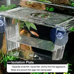 FVIEXE 4PCS Breeder Box for Fish Tank, Aquarium Fish Breeder Box Acrylic Fish Tank Divider Acclimation Box Hatchery Incubator with Suction Cups Isolation Fry Breeder Box for Guppy Baby Fish Shrimp