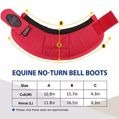 Harrison Howard Horse Bell Boots Overreach Bell Boots No-Turn Bell Boots for Horse-Durable Protective Hoof Boot