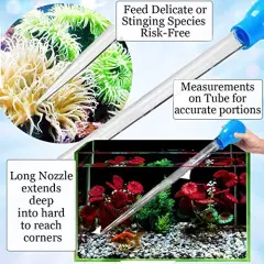 Coral Feeder SPS HPS Feeder, Long Acrylic Marine Fish and Reef Coral Aquarium Syringe Liquid Fertilizer Feeder Accurate Dispensing Spot for Coral/Anemones/ Eels/Lionfish and Other Organisms (2 Pack)