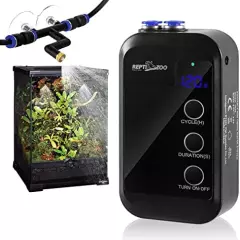 REPTI ZOO Reptile Humidifier, Mini Automatic Misting System For Reptile Terrariums, Rainforest Spray System With Adjustable Spray Nozzles Black