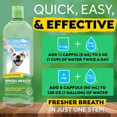 TropiClean Fresh Breath Oral Care Water Additive for Dogs - Dog Breath Freshener - Plaque & Tartar Defense - No Toothbrush Required