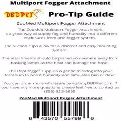 DBDPet 's Bundle With Zoomed MultiPort ReptiFogger Attachment - 3 In 1 Splitter For The ReptiFogger - Includes Pro-Tip Guide