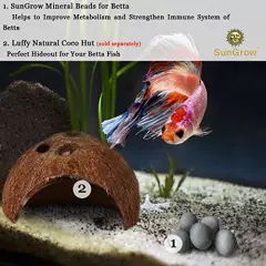 SunGrow Tourmaline Balls for Betta, Water Conditioner with Over 30 Beneficial Elements, Freshwater Fish Tank Decorations