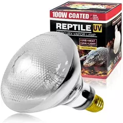 LUCKY HERP 100 Watt UVA+UVB Mercury Vapor Bulb High Intensity Self-Ballasted Heat Basking Lamp/Bulb/Light For Reptile And Amphibian(100W Clear)