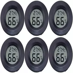 POPETPOP Round Digital Hygrometer Thermometer - Mini Hygrometer Thermometer Electronic Digital Hygrometer Acrylic Reptile Pet Humidity Meter For Humidors Greenhouse 4pcs