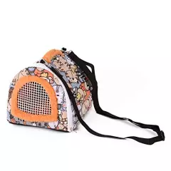 Ayunjia Portable Small Animals Carrier Bag, Small Guinea Pig Rat Chinchillas Hamster Hedgehog Carrier Pouch Bag for Outdoor Travel, Breathable Hanging Tote Bag with Detachable Strap Zipper