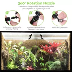 Moistenland Reptile Humidifier, Reptile Mister For Reptile Terrariums, Reptile Misting System With Adjustable Spray Nozzles(LCD Version)