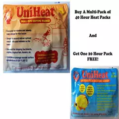 Uniheat Shipping Warmers, Heat Packs, 40 Hour - 24 Pack, For Overnight Shipping Of Live Pets - Reptiles, Fish, Corals, Chicks, Insects, Etc. + Free 20 Hour Heat Pack Included!