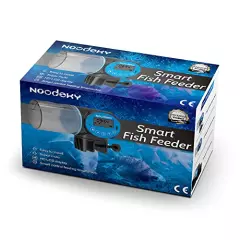 Noodoky Automatic Fish Feeder, Rechargeable Auto Fish Food Feeder Timer Dispenser for Aquarium or Small Fish Turtle Tank, Auto Feeding on Vacation or Holidays - USB Charger Cable Included