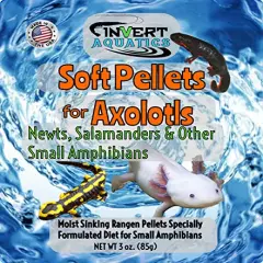 Invert Aquatics Soft Pellets for Axolotls - Moist Sinking Diet for Axolotl, Newts, Salamanders & Other Small Amphibians