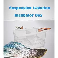 Aquarium Fish Breeder Box, Fish Isolation Box, Hatching Box, Juvenile Fish Spawning Incubator, Water Isolation Net Hatcher, Nylon Mesh Fish Fry Hatchery Breeder Box Separation Net（White L）