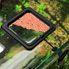 OIIKI 2 Pack Fish Feeding Ring, Aquarium Fish Floating Food Feeder, Square Shape with Suction Cup