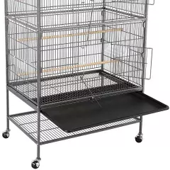 Topeakmart Wrought Iron Large Flight Parrot Bird Cage with Rolling Stand for Multiple Parakeets Conure Cockatiel Cage