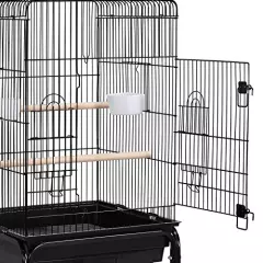 Yaheetech Open Top Rolling Parrot Bird Cage for Cockatiel Sun Parakeet Green Cheek Conure Mid-Sized Parrot Cage with Detachable Stand