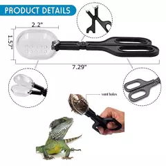 Woyrise 5Pcs Reptile Feeding Set, Long And Wide Handle Rubber Tipped Tweezers Bug Scooper Cricket Tongs Terrarium Worm Feeding Water Dish For Bearded Dragon, Lizard Gecko Spider And Snakes