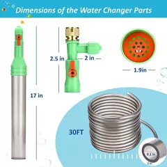 ZZM Fish Tank Cleaning Tools,Aquarium Water Changer kit, Siphon Fish Tank Vacuum Gravel Cleaner, Universal Water Faucet for Aquarium Quick Water Change