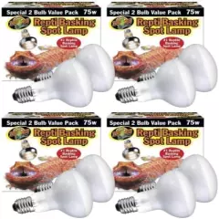 DBDPet Zoomed Reptile Basking Spot Lamp 75 Watts (2 Per Pack) - Includes Attached Pro-Tip Guide… (1)