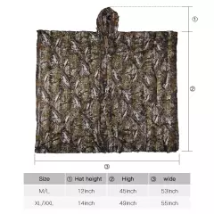 Kylebooker 3D Maple Leafy Hunting Camouflage Poncho Ghillie Suit Sniper Clothing