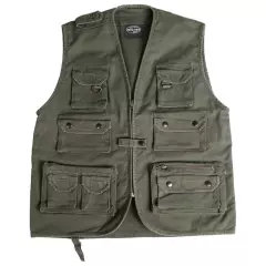 Moleskin Fishing Vest Multipurpose Mens Waistcoat Hunting Bushcraft Olive Drab