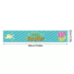 2024 Easter Table Flag Bunny Holiday Linen Printed Table Decoration Flag Heat