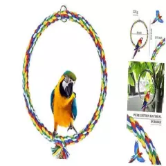  Bird Swing, Cage Hanging Toys Cotton Rope Swing Bite Resistance Perches 25cm