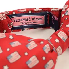 VINEYARD VINES Mens Red FLAGS STARS Silk Pre-tied Bow Tie USA NWT