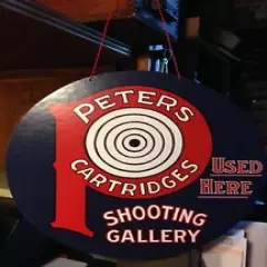 REPRODUCTION Peters Cartridges Shooting Gallery Hanging Advertising Die Cut