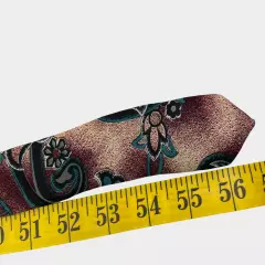 Ketch Red Turquoise Teal Floral Paisley Art Print Necktie Tie 4" x 57"