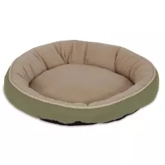 Aspen Pet Round Pet Bed With Bolster & Gold Cord