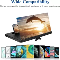 14" Screen Magnifier for Cell Phone, Portable 3D HD Magnifying Projector Screen