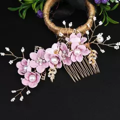 Pearl Crystal Hair Pins Clips Bridesmaid Comb Flower Wedding Bridal Jewelry